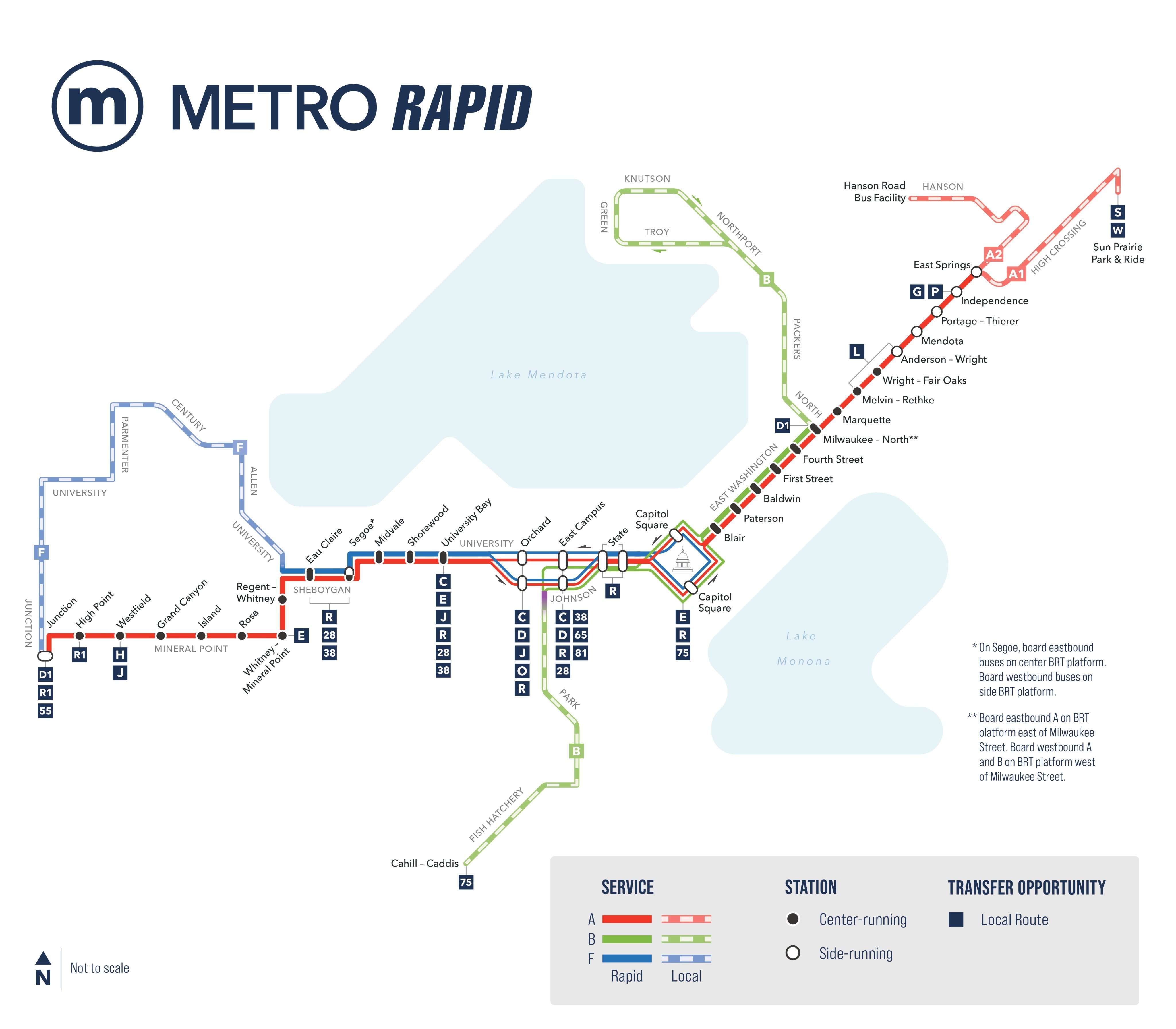 Lego Madison BRT route map