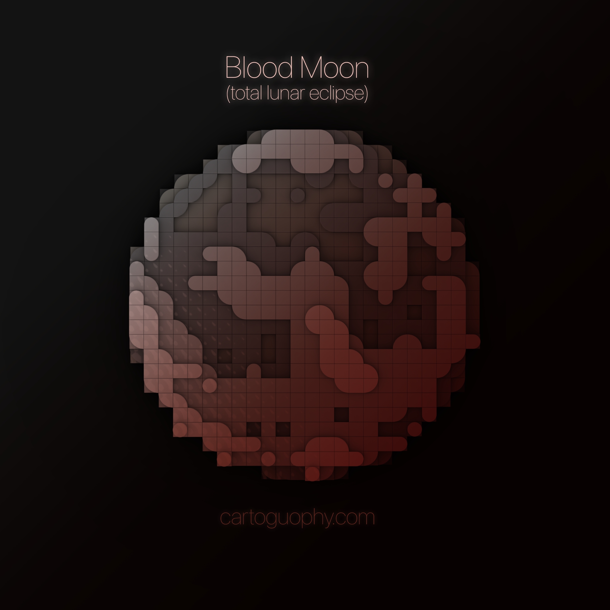 Blood moon variation of the LEGO Moon Map