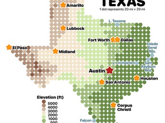 Thumbnail for LEGO Topographic Map of Texas