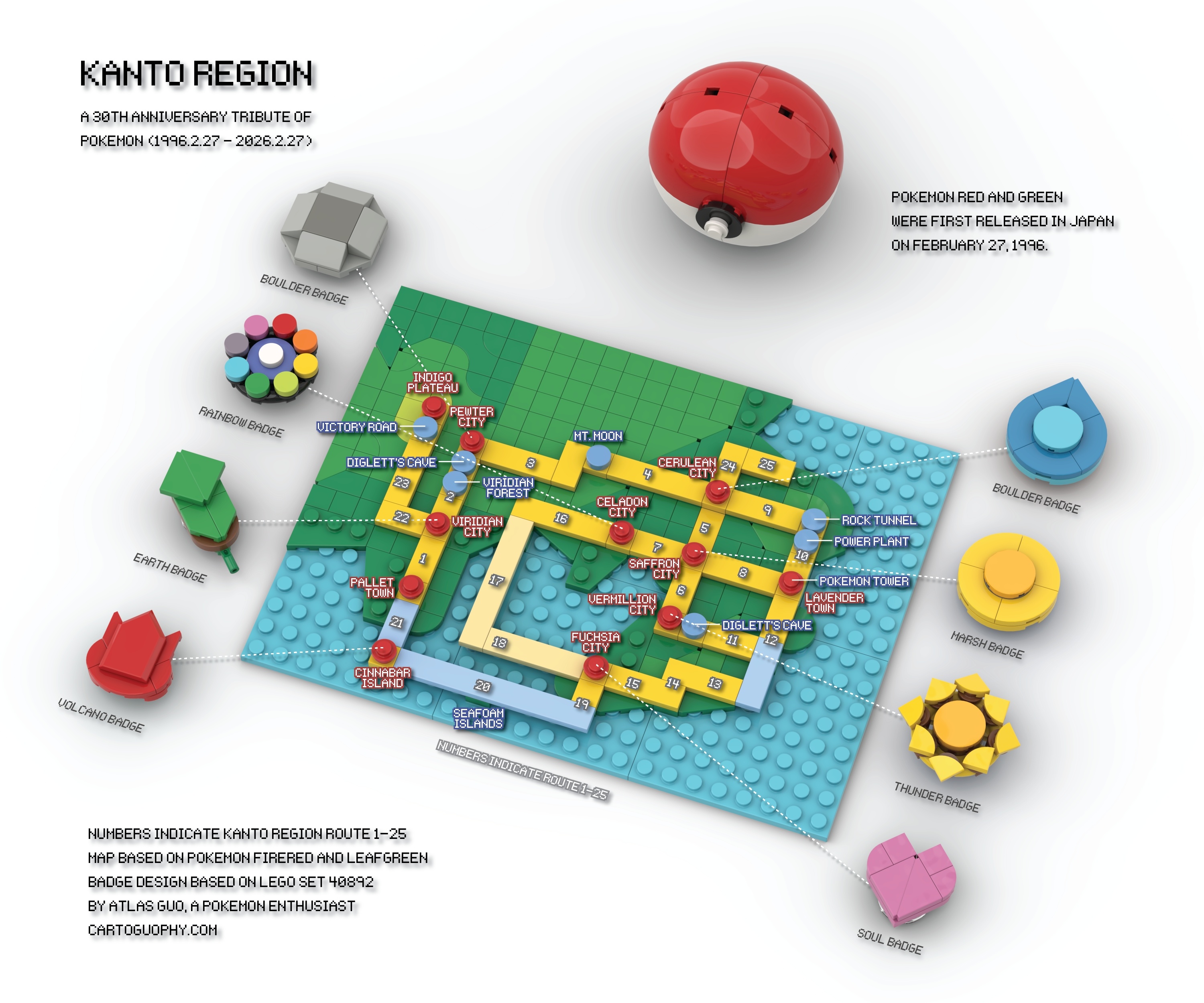 LEGO Pokémon Kanto Map