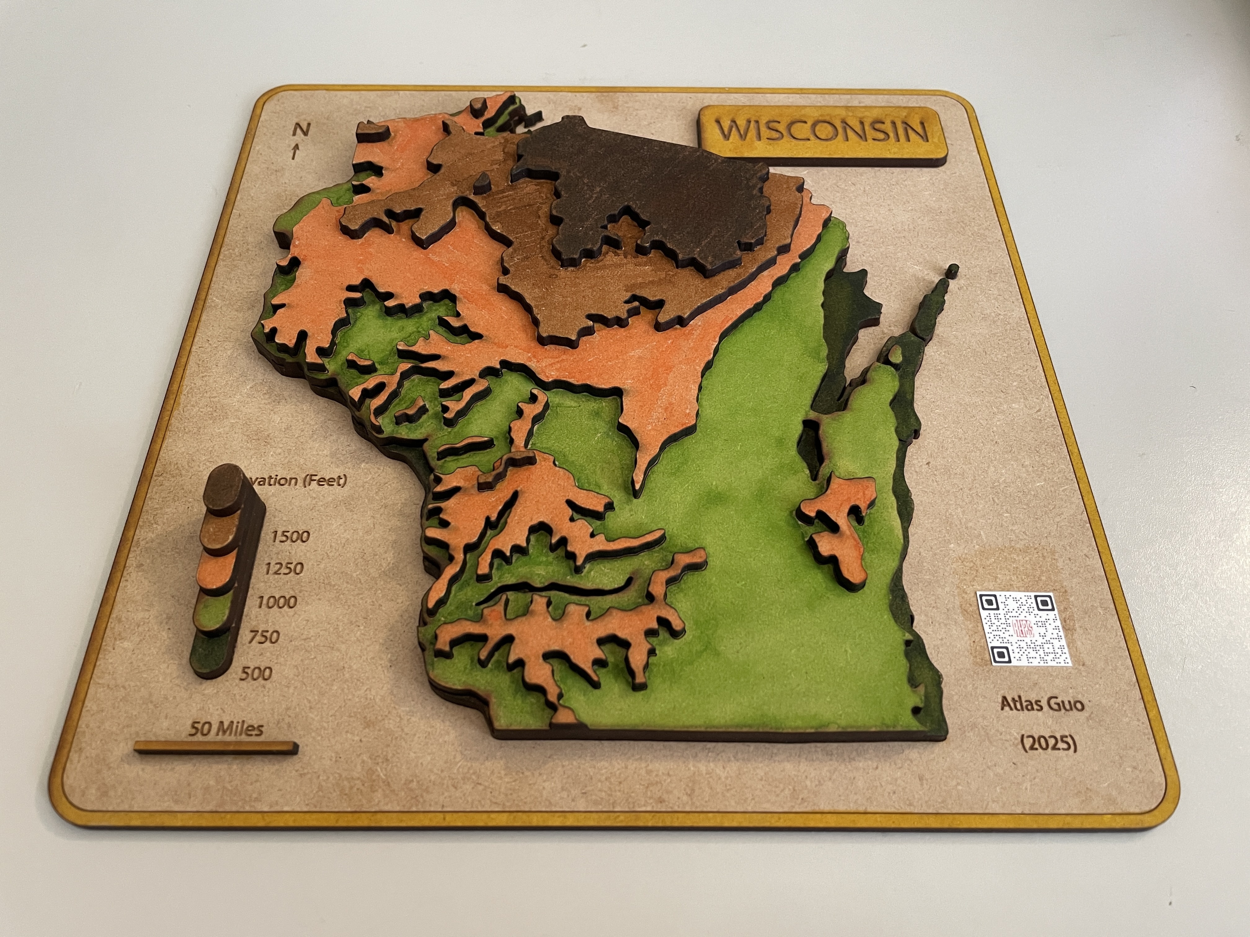 Laser CUT Wisconsin colored 1 image