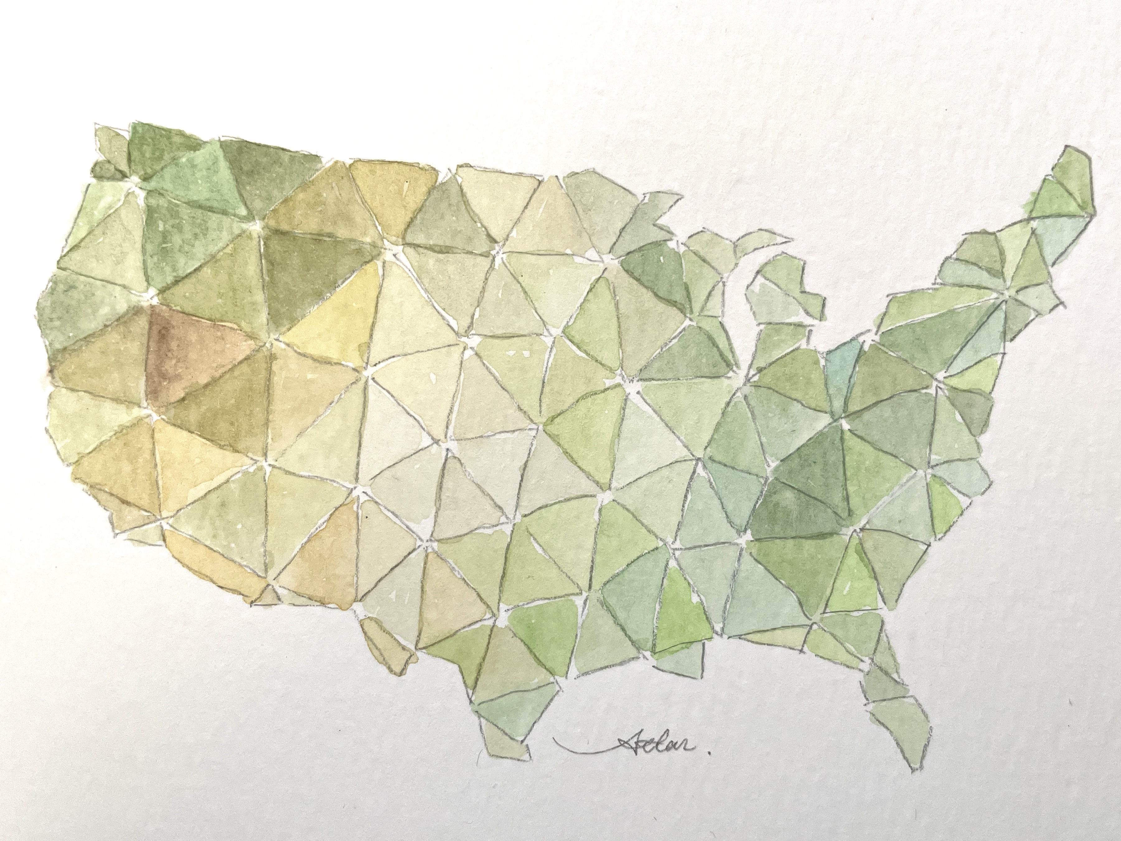 Watercolor US LOW Poly image