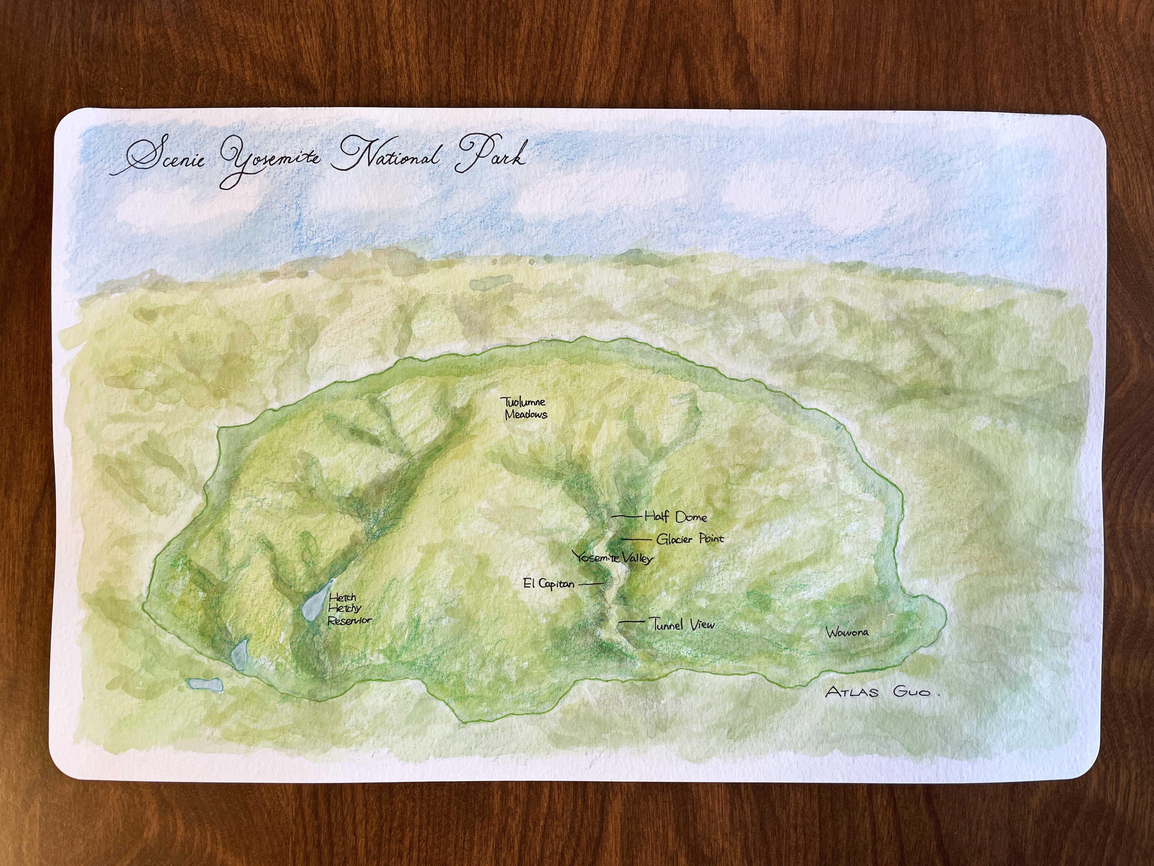 Watercolor Yosemite image